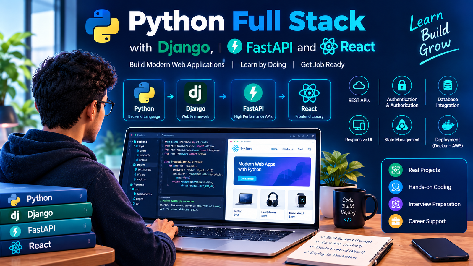 Python Full Stack with Django, FastAPI and React - Python Full Stack